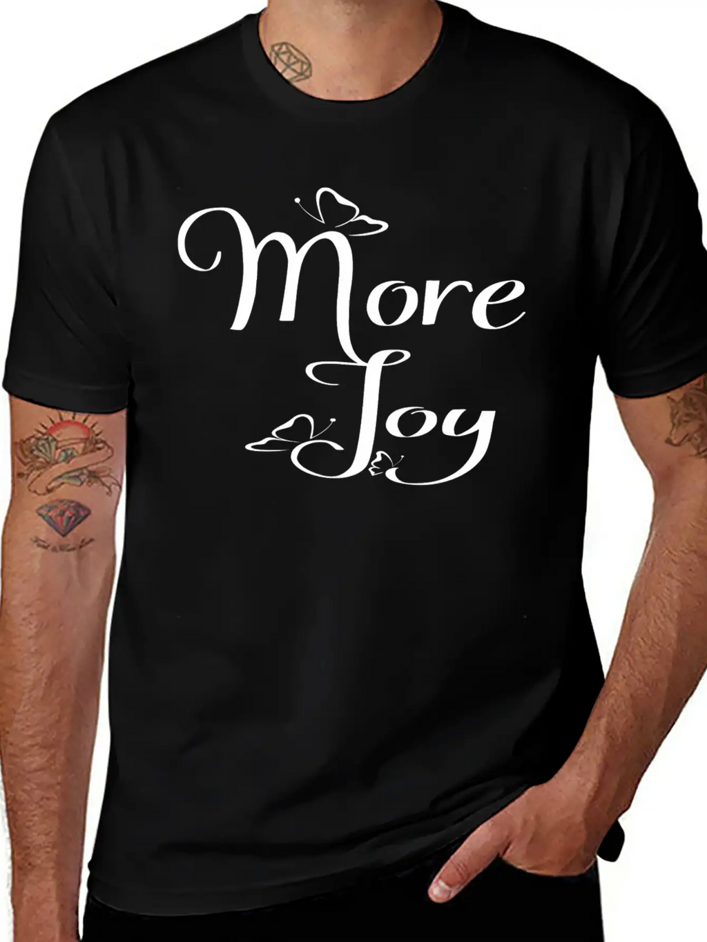 More Joy - Typography Joy Text Modern Fit Casual T-Shirt – Clean And Versatile Design