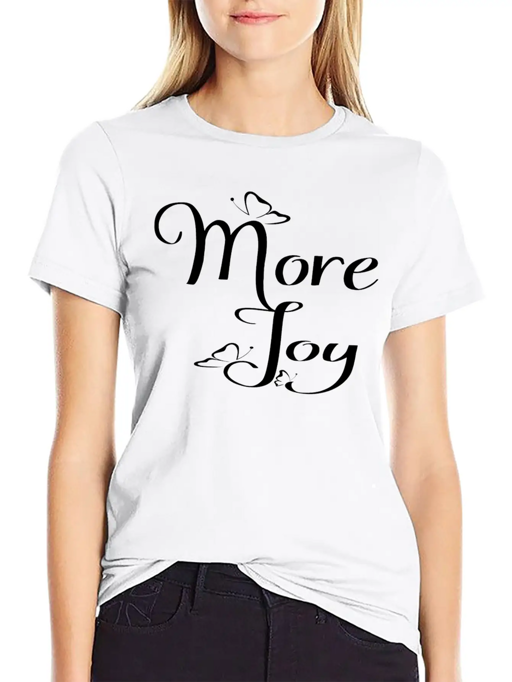 More Joy - Typography Joy Text Modern Fit Casual T-Shirt – Clean And Versatile Design