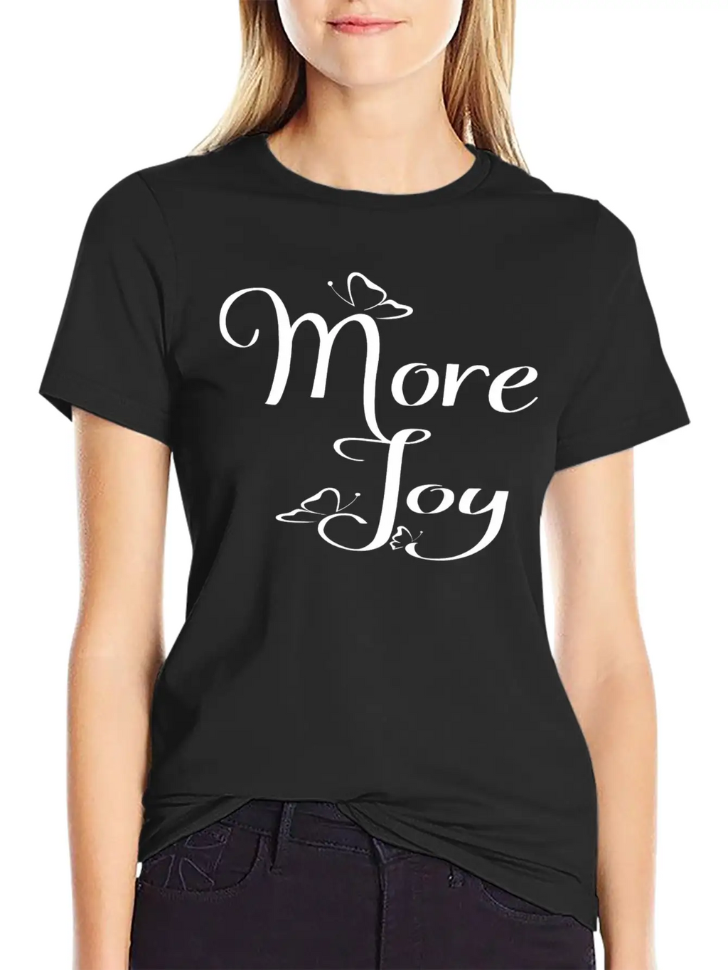 More Joy - Typography Joy Text Modern Fit Casual T-Shirt – Clean And Versatile Design