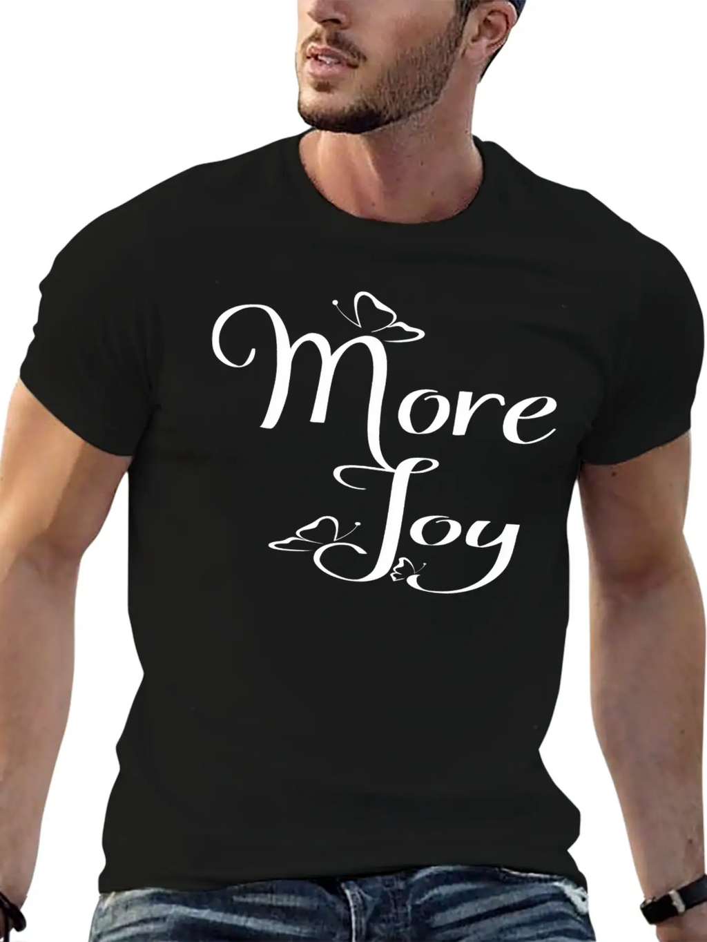 More Joy - Typography Joy Text Modern Fit Casual T-Shirt – Clean And Versatile Design