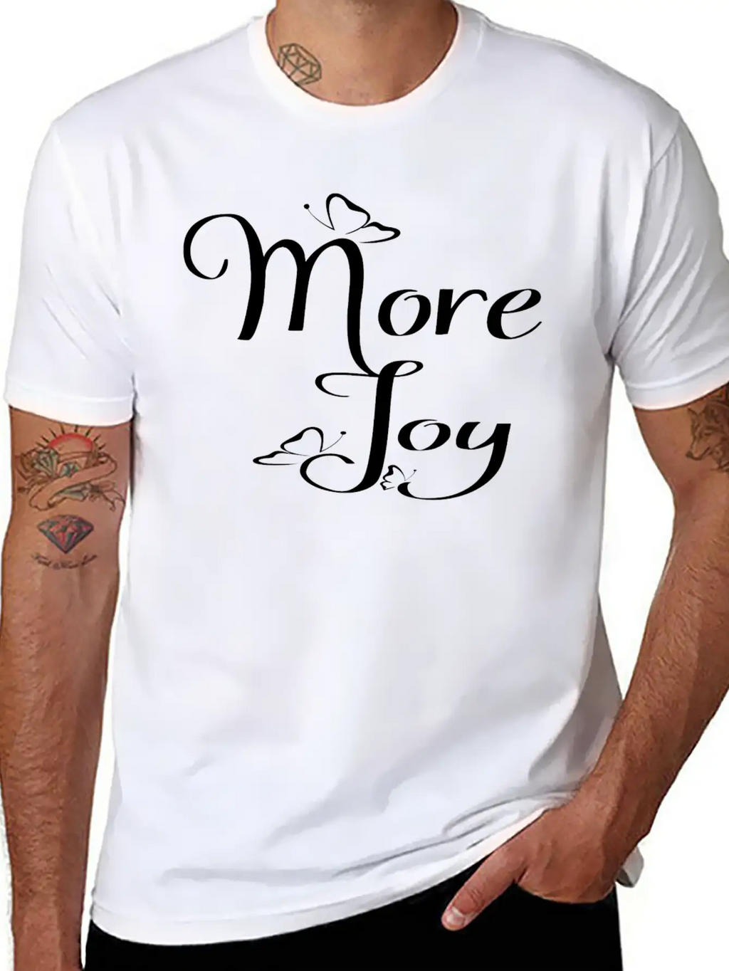 More Joy - Typography Joy Text Modern Fit Casual T-Shirt – Clean And Versatile Design