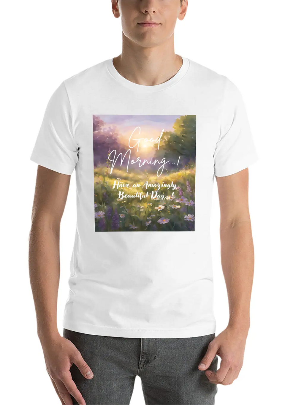 Morning Meadow Bliss Unisex Casual T-Shirt – Clean Design For Daily Comfort