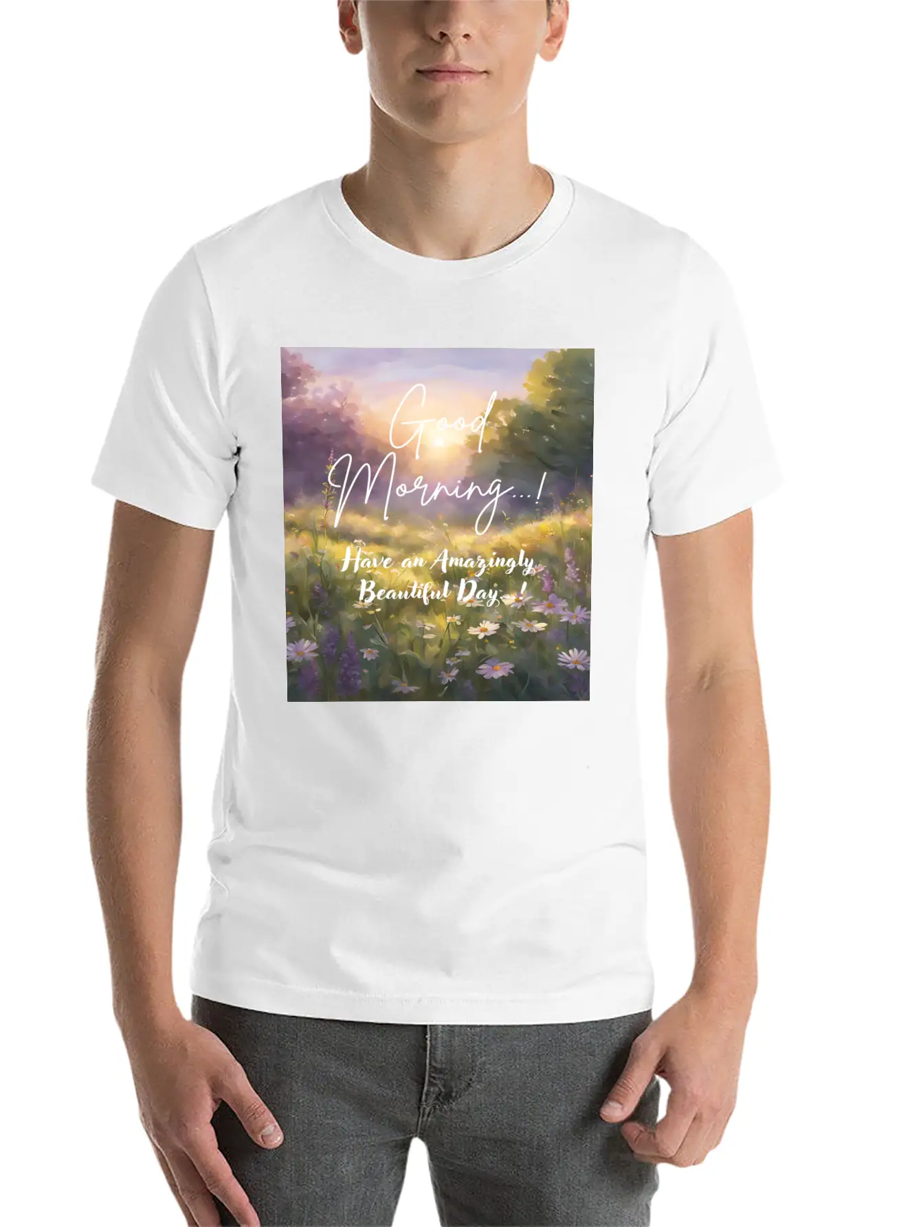 Morning Meadow Bliss Unisex Casual T-Shirt – Clean Design For Daily Comfort