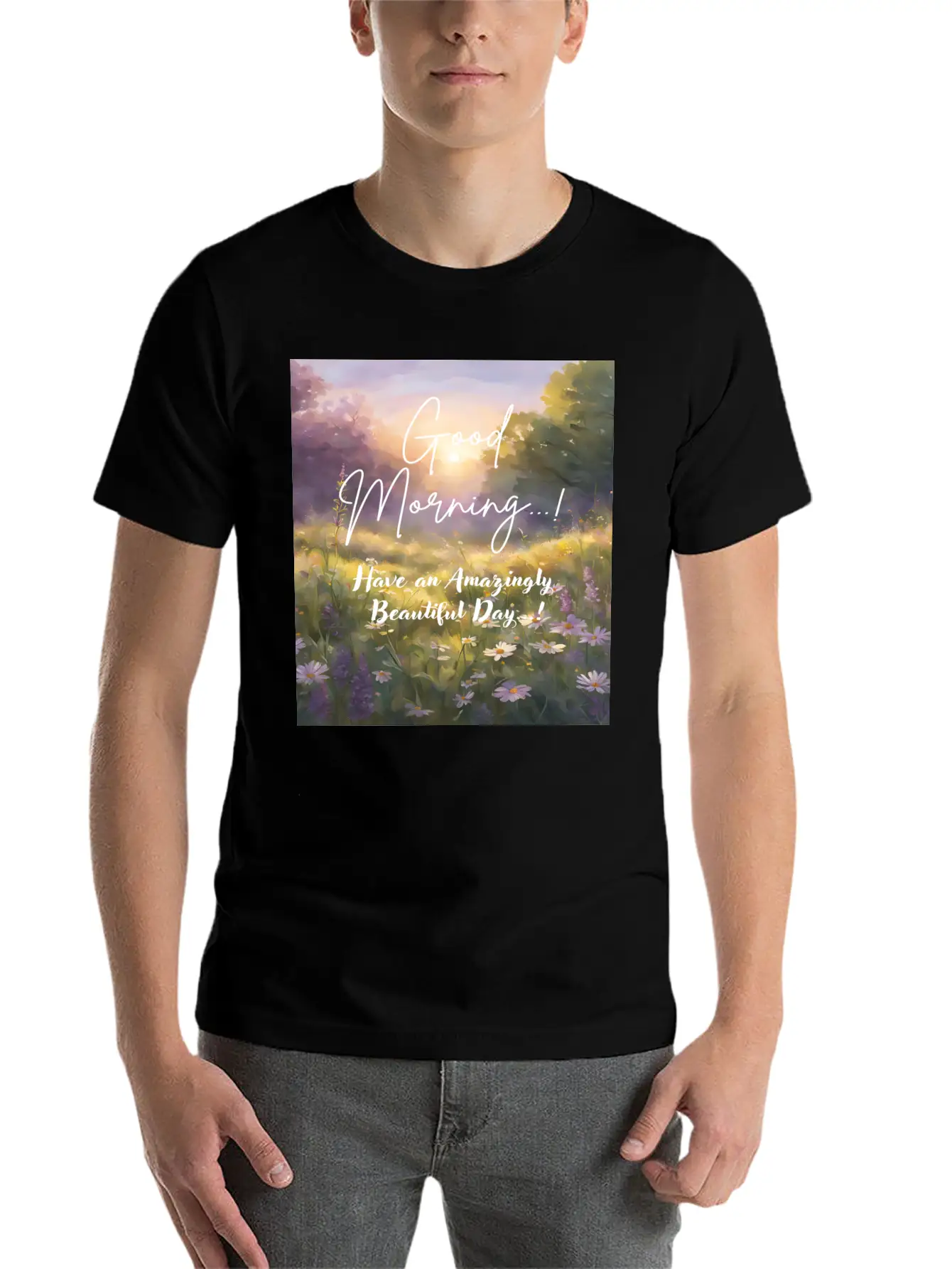 Morning Meadow Bliss Unisex Casual T-Shirt – Clean Design For Daily Comfort