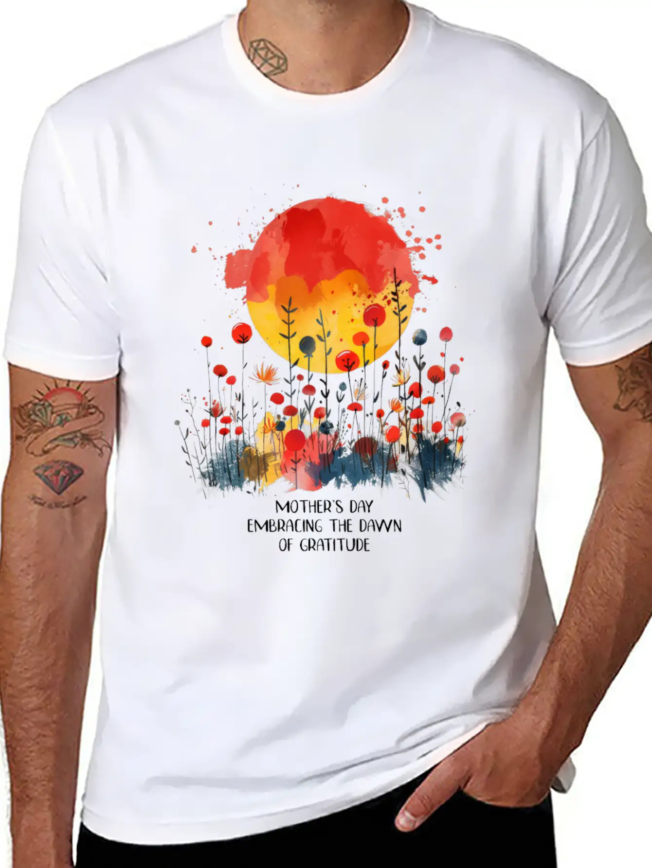 Mother S Day Embracing The Dawn Of Gratitude Essential Cotton Tee For Daily Outfits – Unisex Style