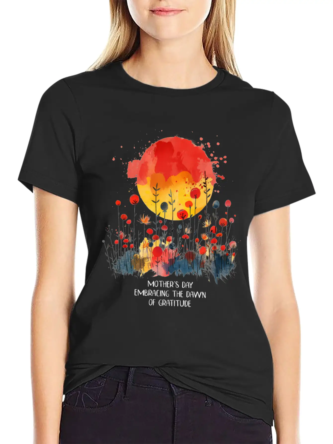 Mother S Day Embracing The Dawn Of Gratitude Essential Cotton Tee For Daily Outfits – Unisex Style