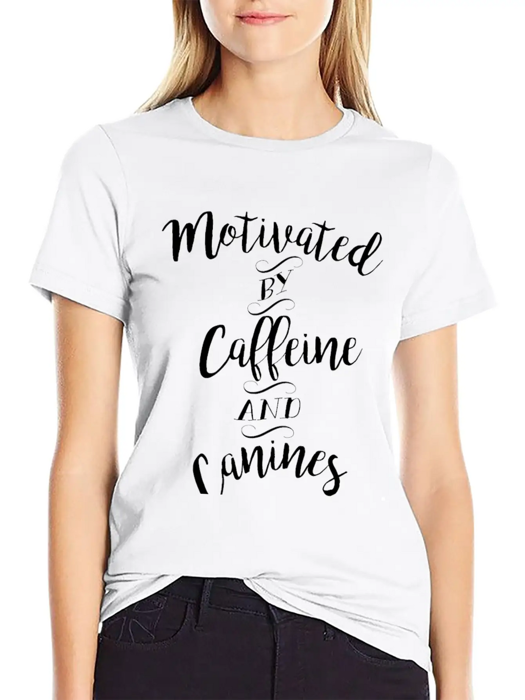 Motivated By Caffeine And Canines - Coffee And Dog Basic Graphic T-Shirt – Daily Comfort In Soft Cotton