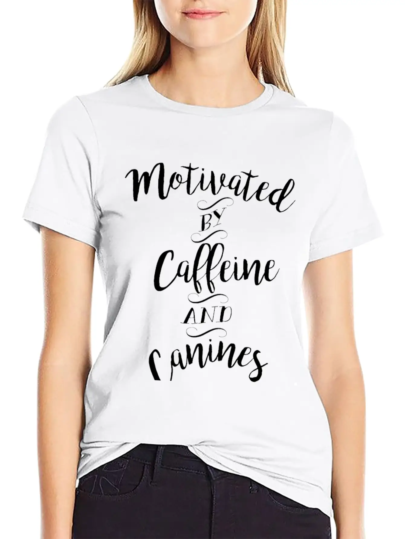 Motivated By Caffeine And Canines - Coffee And Dog Basic Graphic T-Shirt – Daily Comfort In Soft Cotton