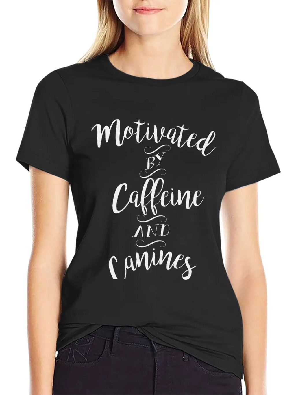 Motivated By Caffeine And Canines - Coffee And Dog Basic Graphic T-Shirt – Daily Comfort In Soft Cotton