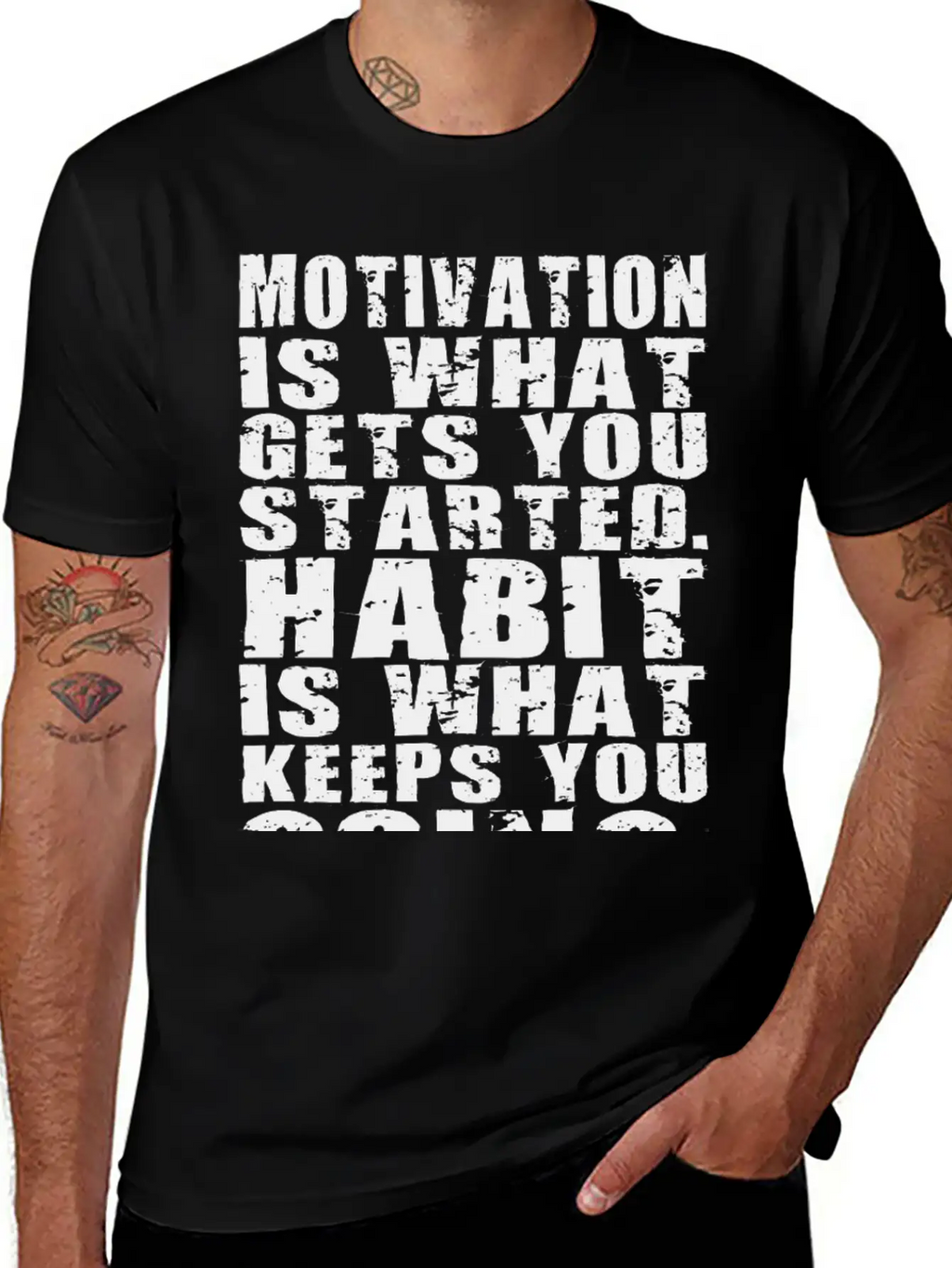 Motivation Vs Habit Basic Graphic T-Shirt – Daily Comfort In Soft Cotton