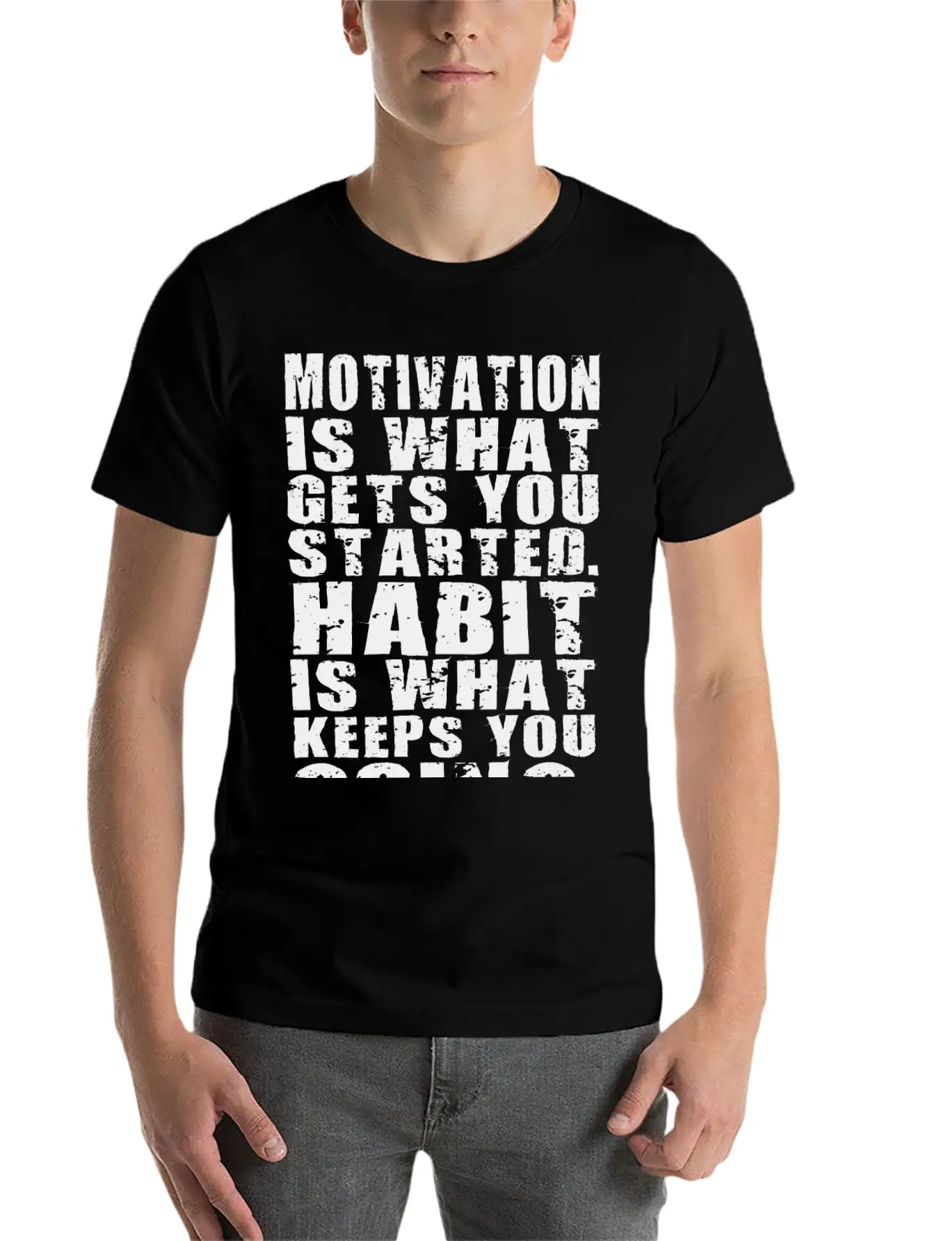 Motivation Vs Habit Basic Graphic T-Shirt – Daily Comfort In Soft Cotton