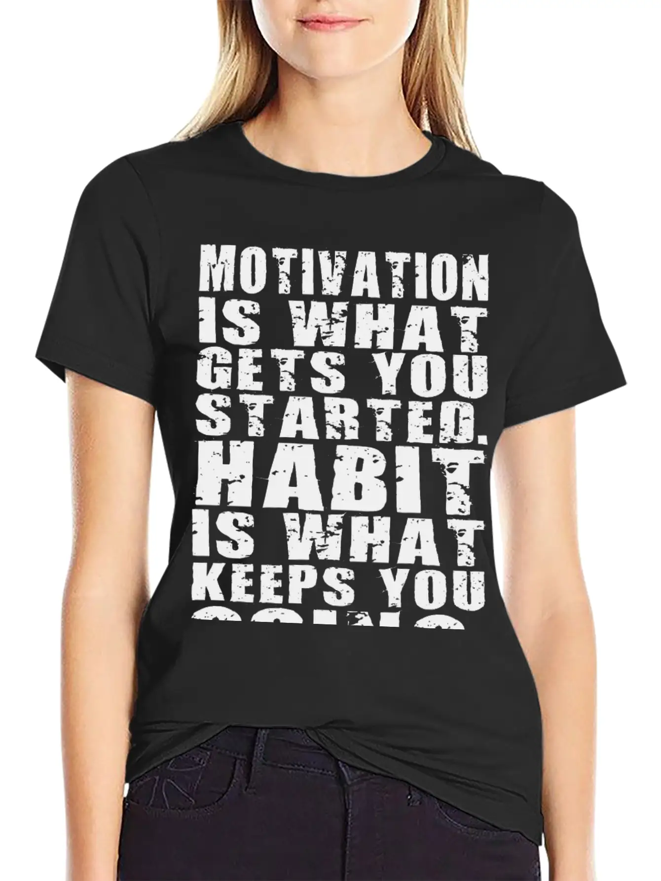 Motivation Vs Habit Basic Graphic T-Shirt – Daily Comfort In Soft Cotton