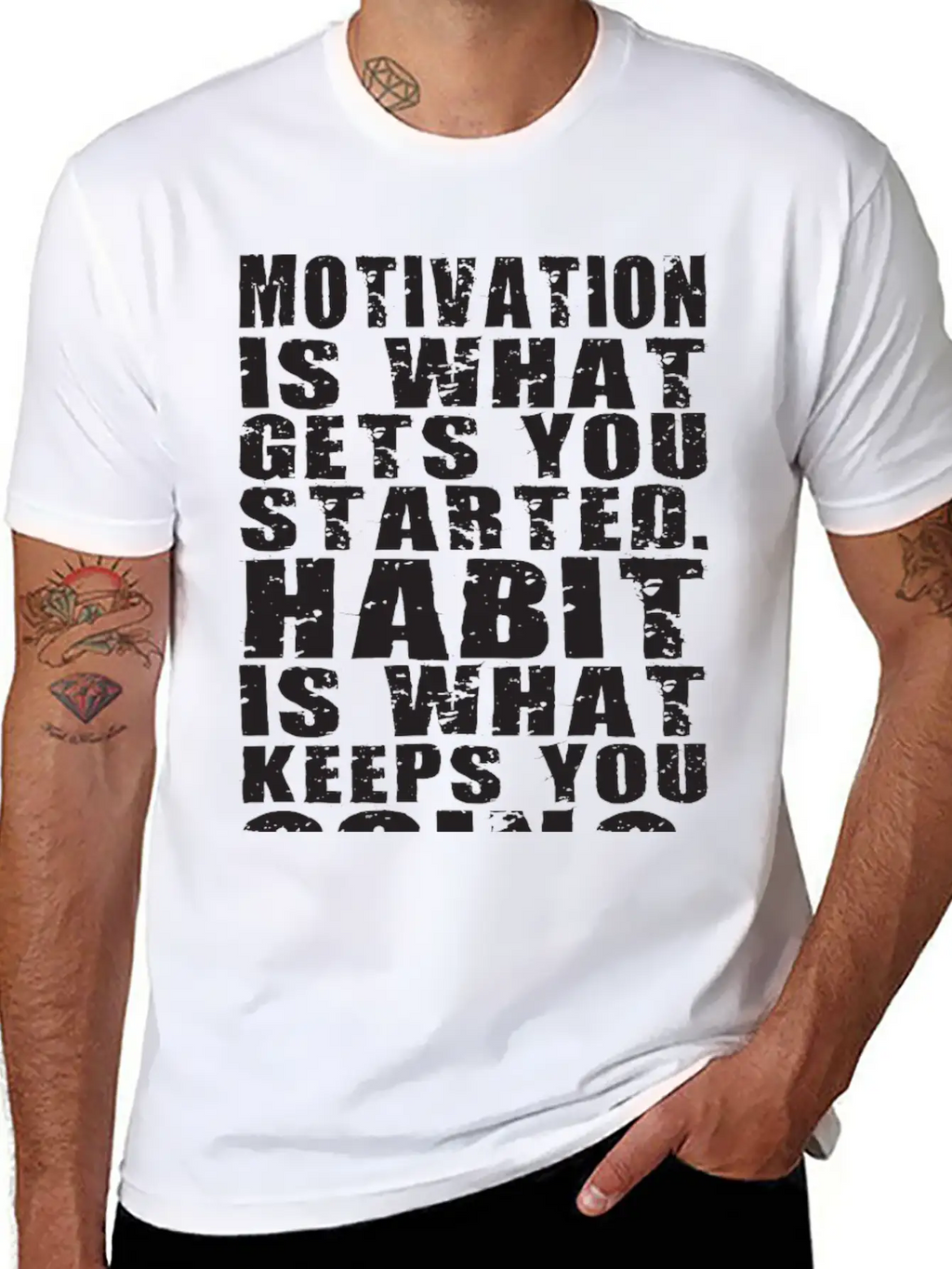 Motivation Vs Habit Basic Graphic T-Shirt – Daily Comfort In Soft Cotton