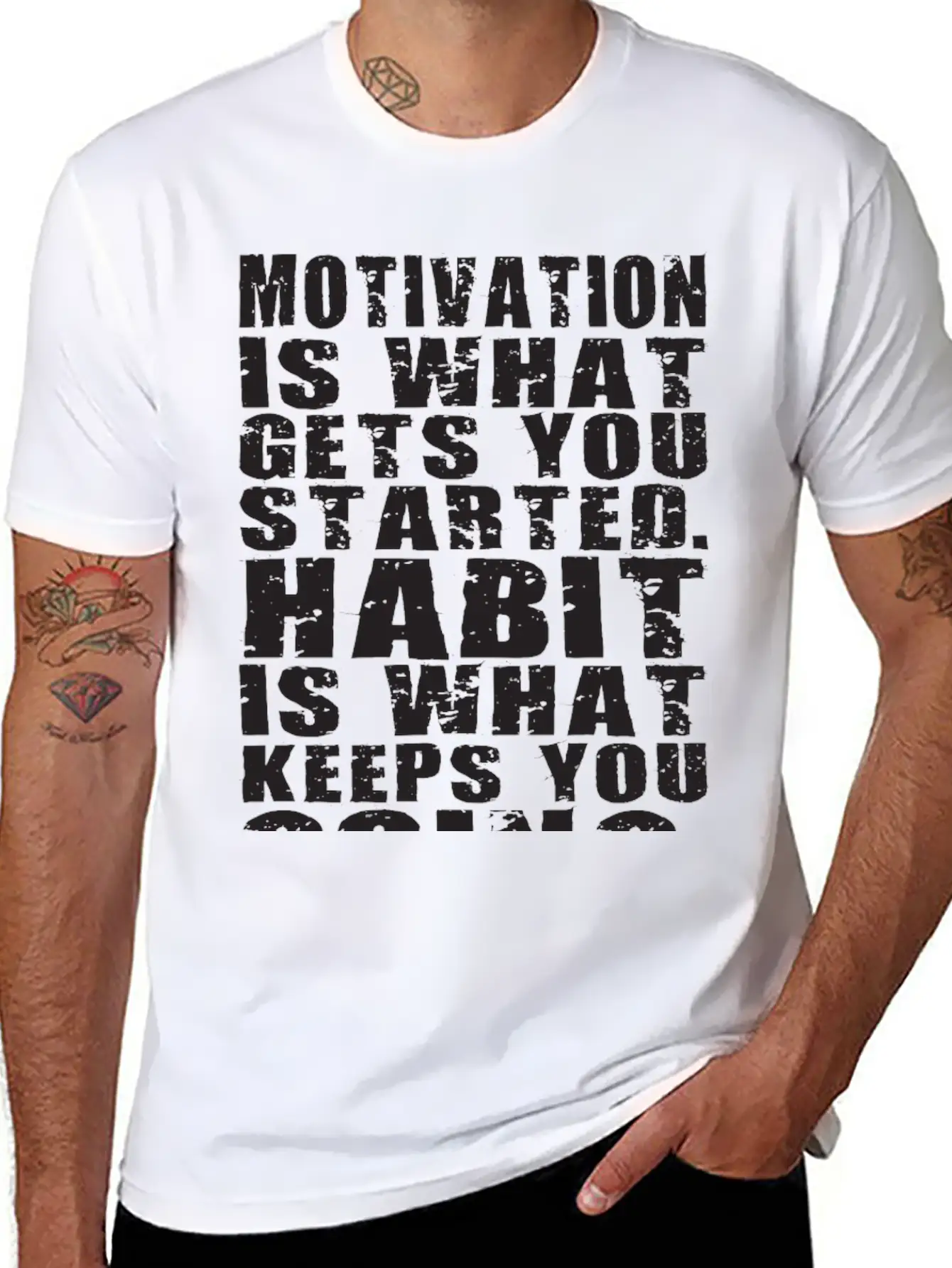 Motivation Vs Habit Basic Graphic T-Shirt – Daily Comfort In Soft Cotton