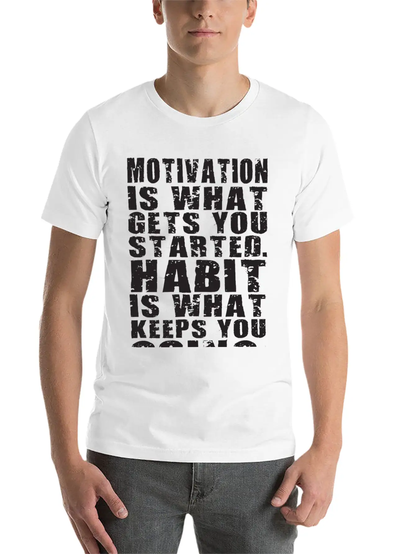 Motivation Vs Habit Basic Graphic T-Shirt – Daily Comfort In Soft Cotton