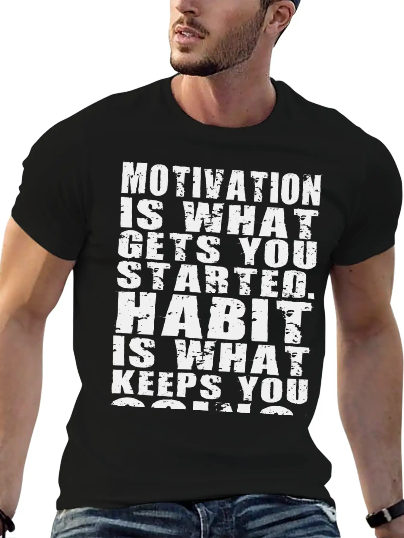Motivation Vs Habit Basic Graphic T-Shirt – Daily Comfort In Soft Cotton