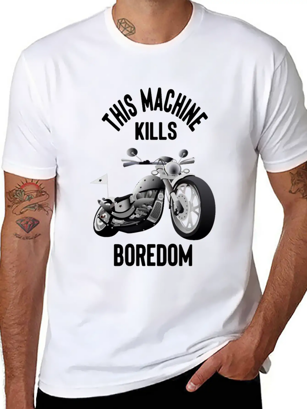 Motorcycle And Motorbike - This Machine Kills Basic Graphic T-Shirt – Daily Comfort In Soft Cotton