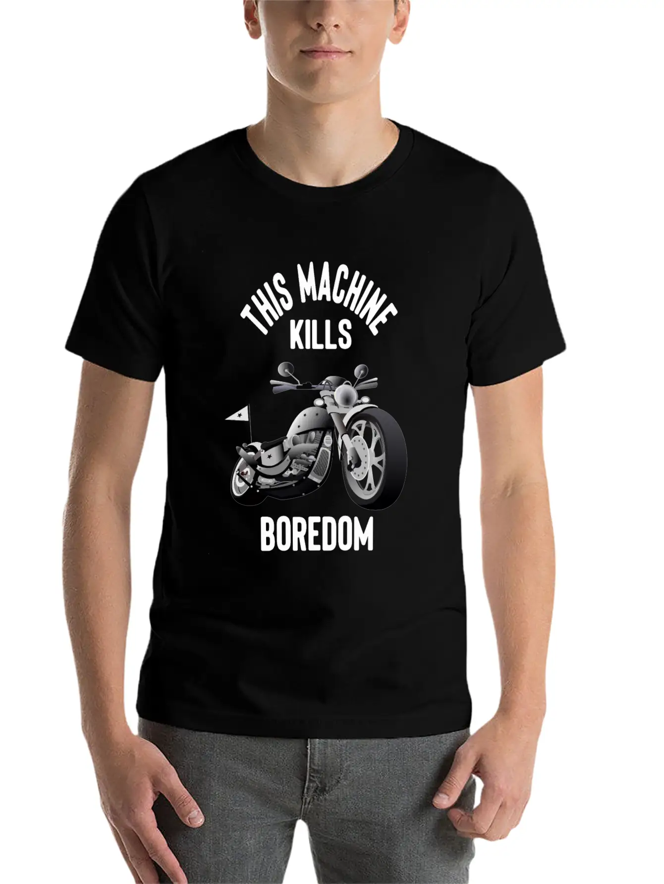 Motorcycle And Motorbike - This Machine Kills Basic Graphic T-Shirt – Daily Comfort In Soft Cotton