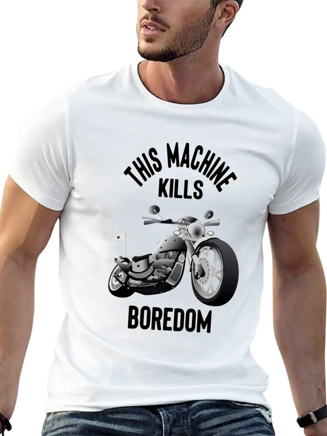 Motorcycle And Motorbike - This Machine Kills Basic Graphic T-Shirt – Daily Comfort In Soft Cotton