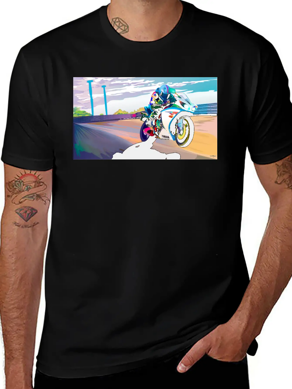 MOTORCYCLE IN MOTION Breathable Soft Cotton T-Shirt – Timeless Casual Look