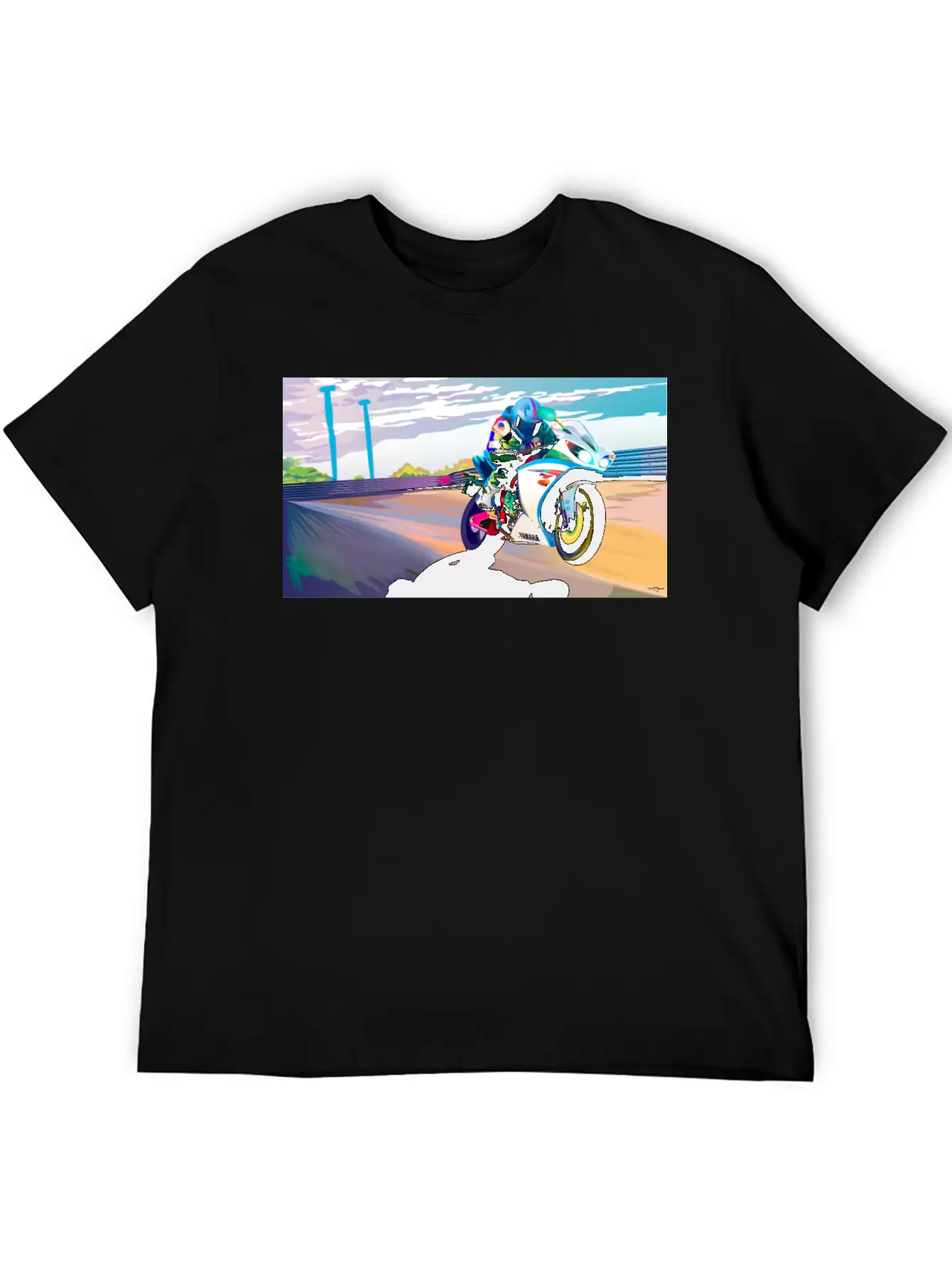 MOTORCYCLE IN MOTION Breathable Soft Cotton T-Shirt – Timeless Casual Look