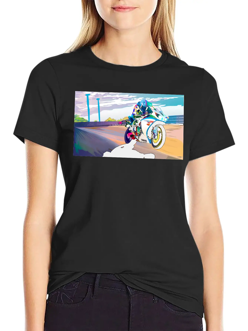 MOTORCYCLE IN MOTION Breathable Soft Cotton T-Shirt – Timeless Casual Look