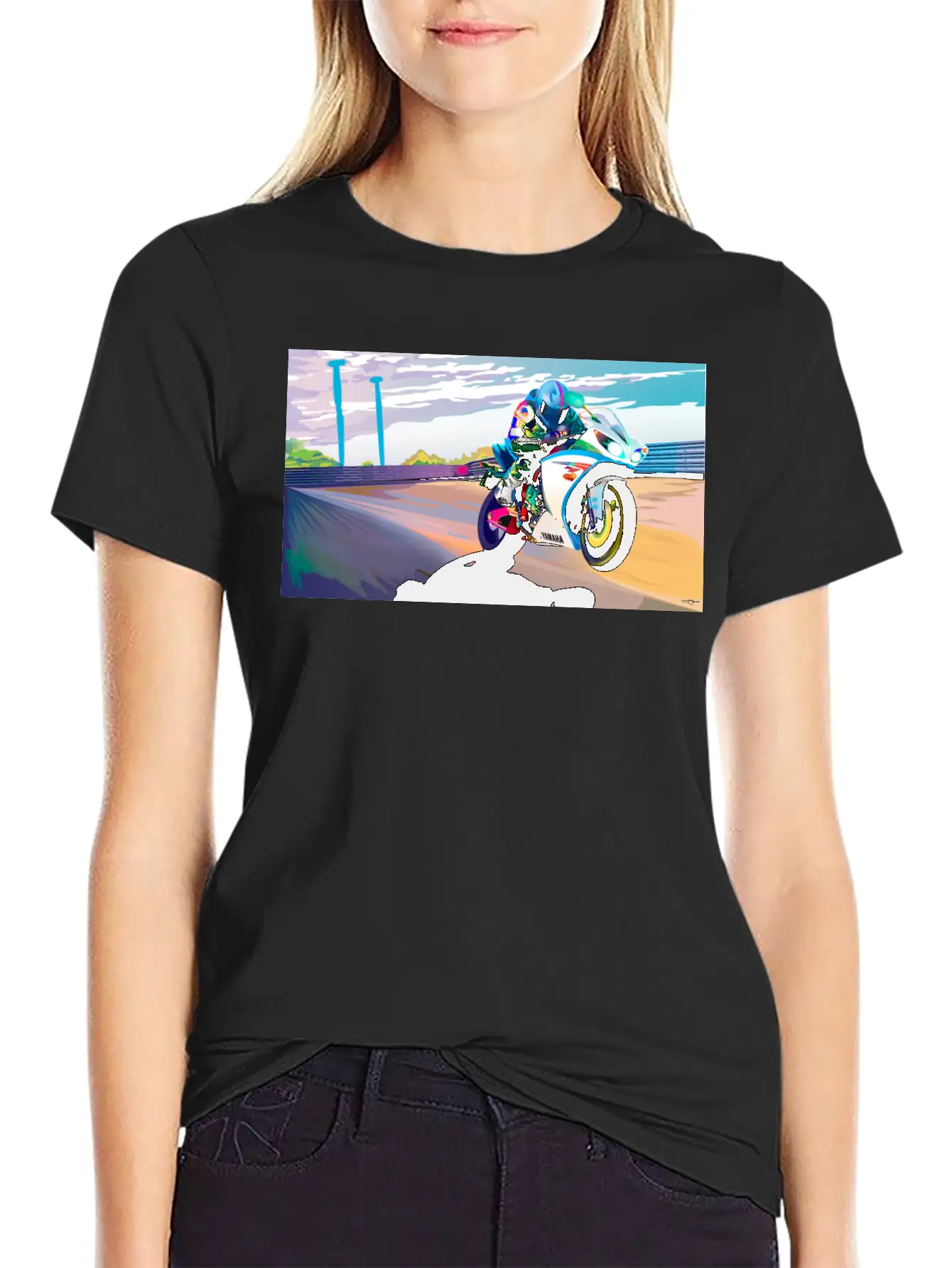 MOTORCYCLE IN MOTION Breathable Soft Cotton T-Shirt – Timeless Casual Look