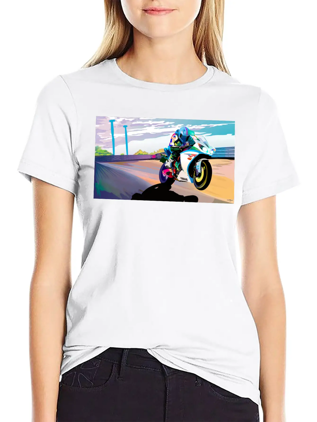 MOTORCYCLE IN MOTION Breathable Soft Cotton T-Shirt – Timeless Casual Look