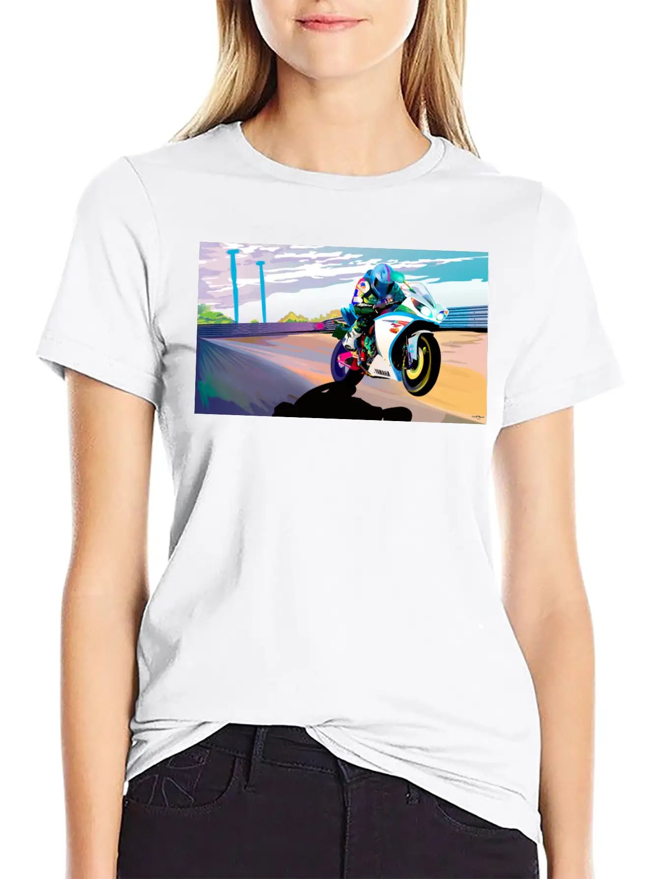 MOTORCYCLE IN MOTION Breathable Soft Cotton T-Shirt – Timeless Casual Look