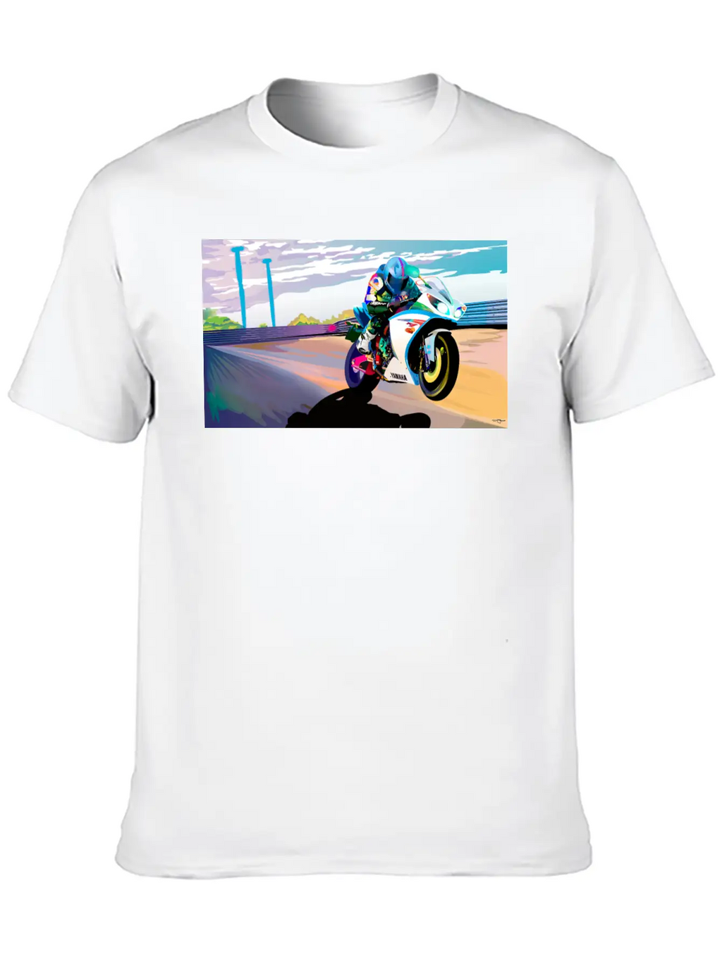MOTORCYCLE IN MOTION Breathable Soft Cotton T-Shirt – Timeless Casual Look