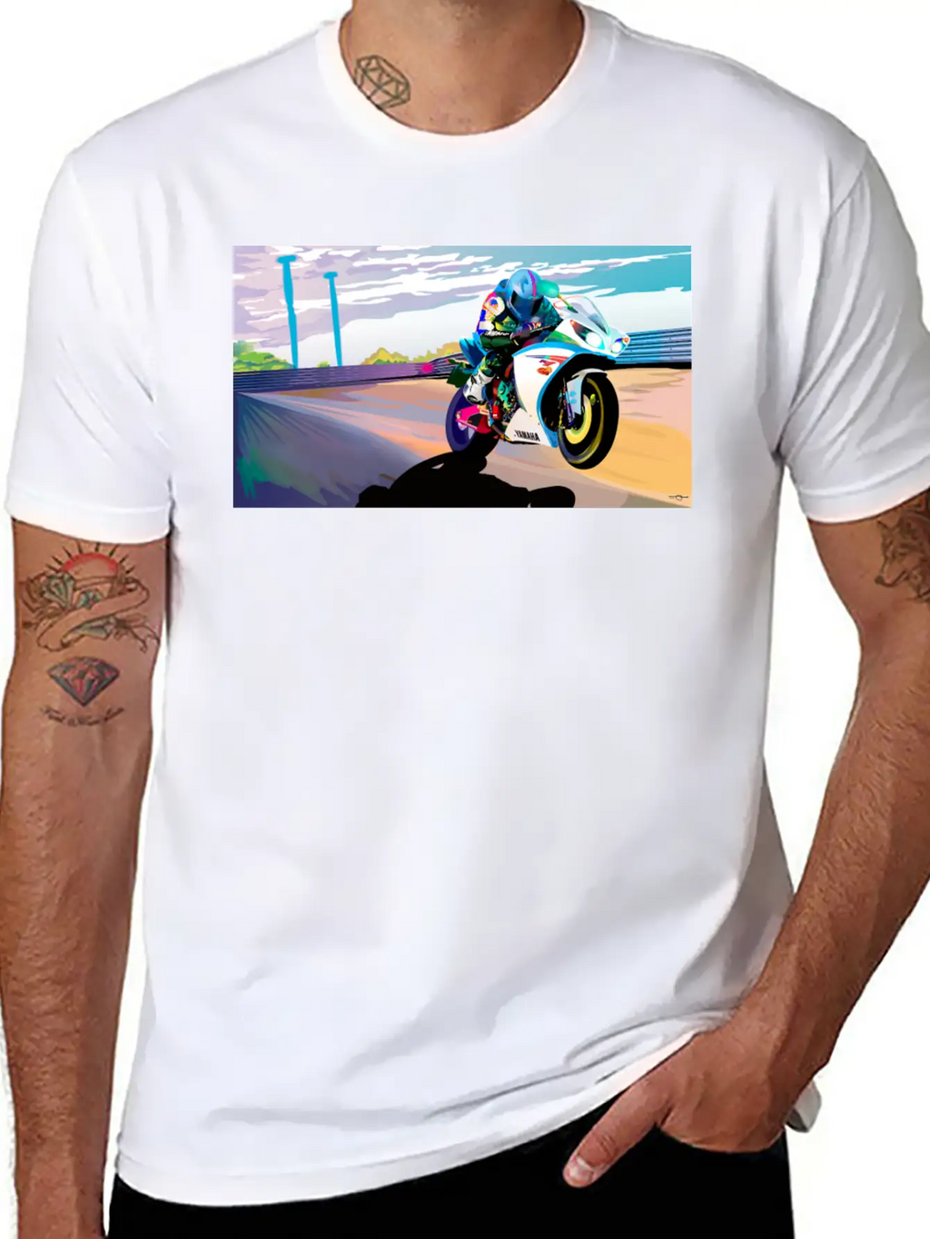 MOTORCYCLE IN MOTION Breathable Soft Cotton T-Shirt – Timeless Casual Look