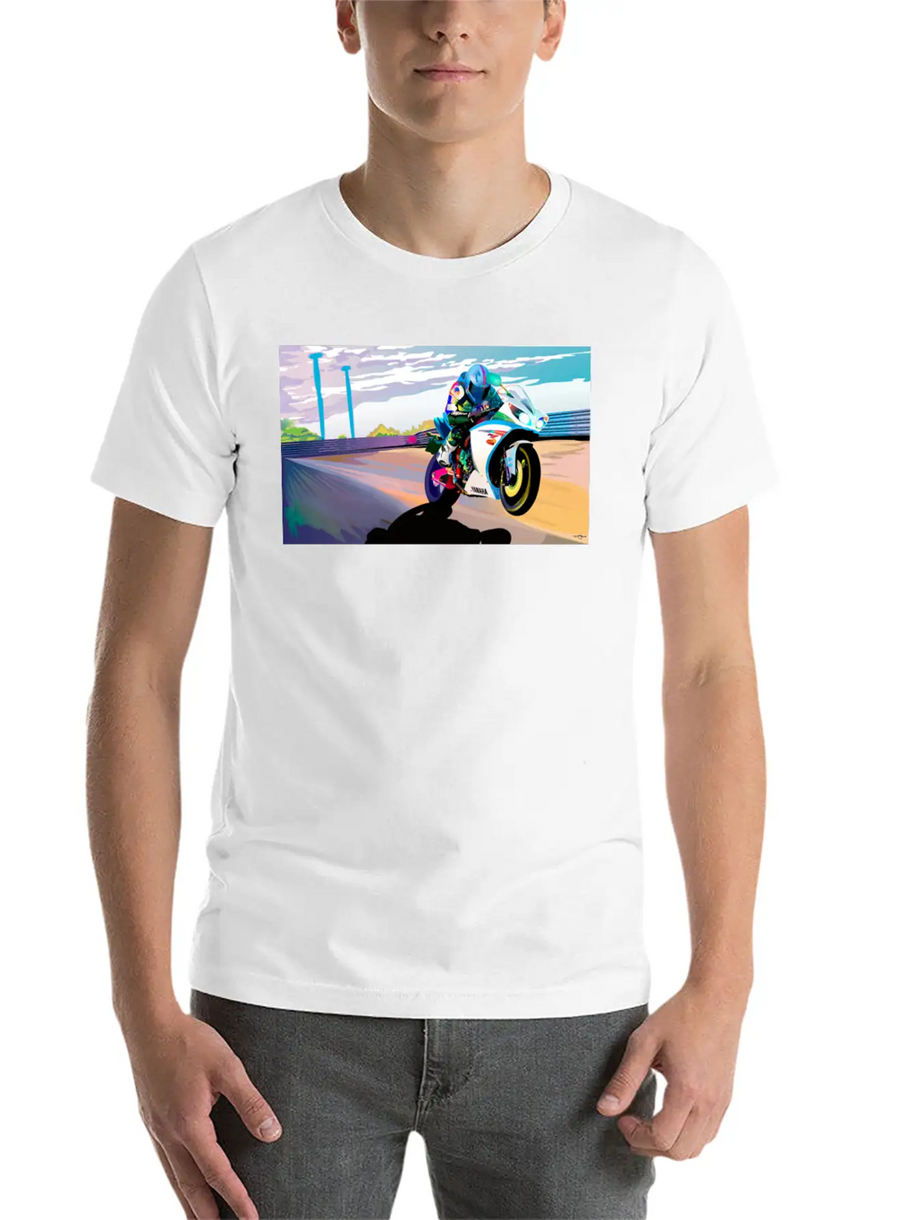 MOTORCYCLE IN MOTION Breathable Soft Cotton T-Shirt – Timeless Casual Look