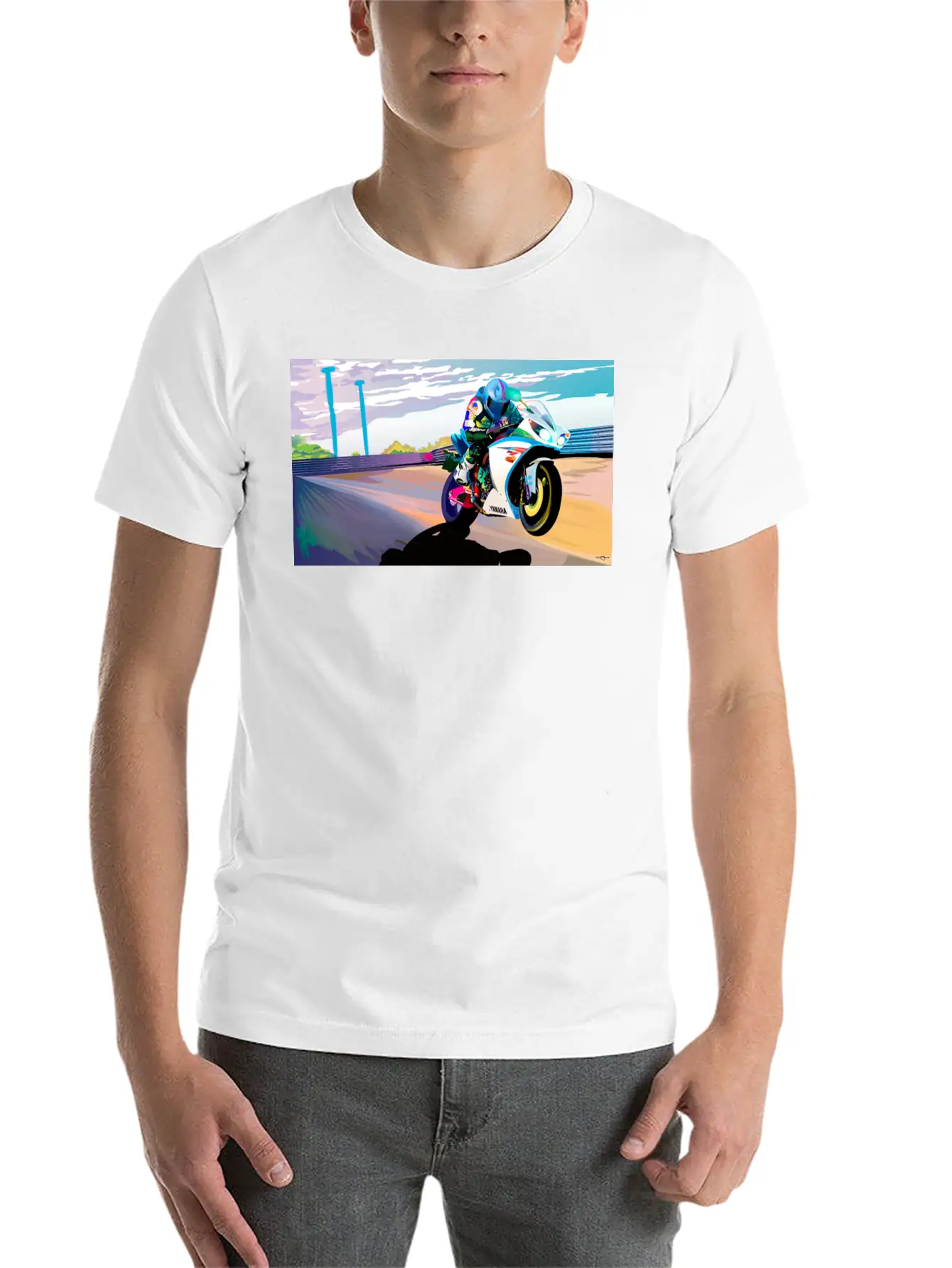 MOTORCYCLE IN MOTION Breathable Soft Cotton T-Shirt – Timeless Casual Look
