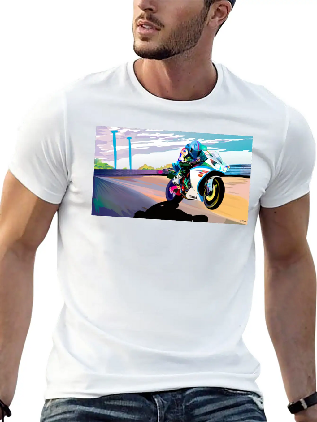 MOTORCYCLE IN MOTION Breathable Soft Cotton T-Shirt – Timeless Casual Look