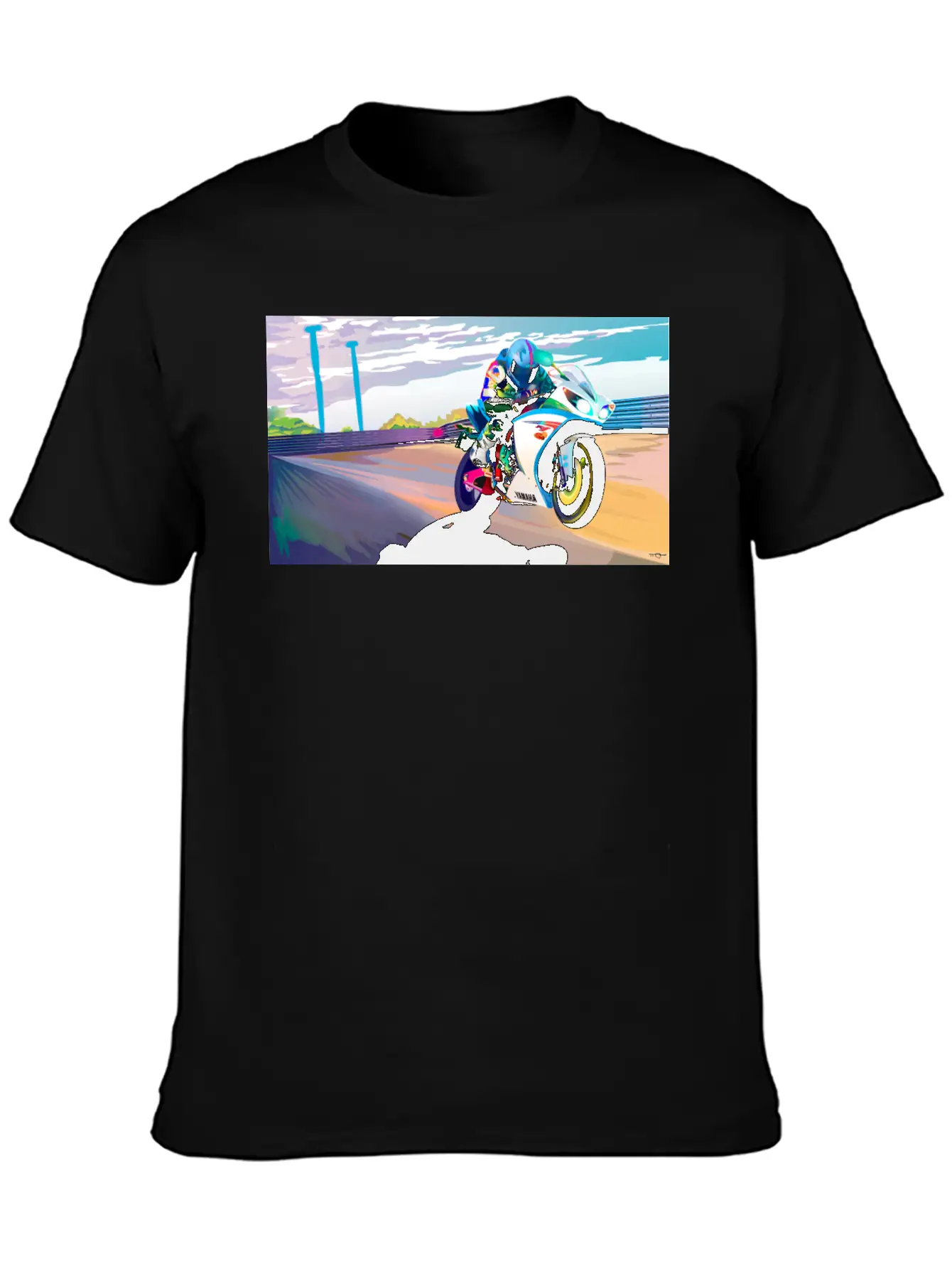 MOTORCYCLE IN MOTION Breathable Soft Cotton T-Shirt – Timeless Casual Look