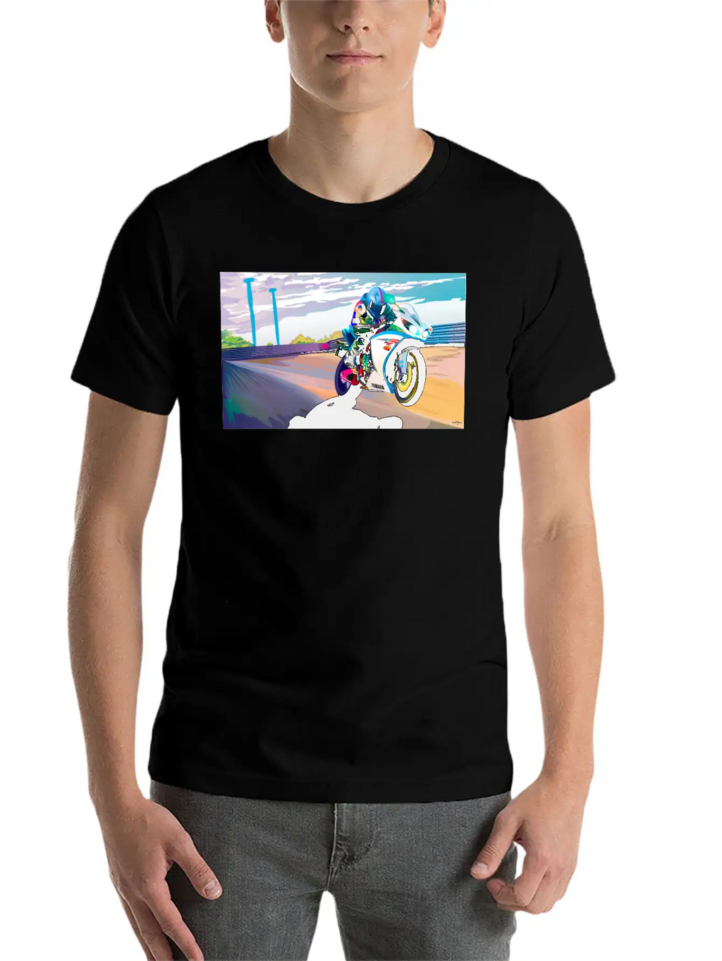 MOTORCYCLE IN MOTION Breathable Soft Cotton T-Shirt – Timeless Casual Look