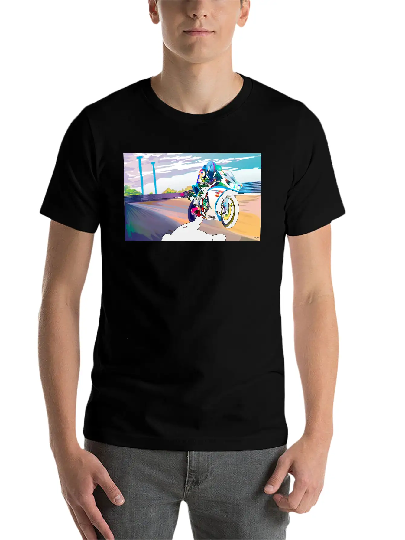 MOTORCYCLE IN MOTION Breathable Soft Cotton T-Shirt – Timeless Casual Look