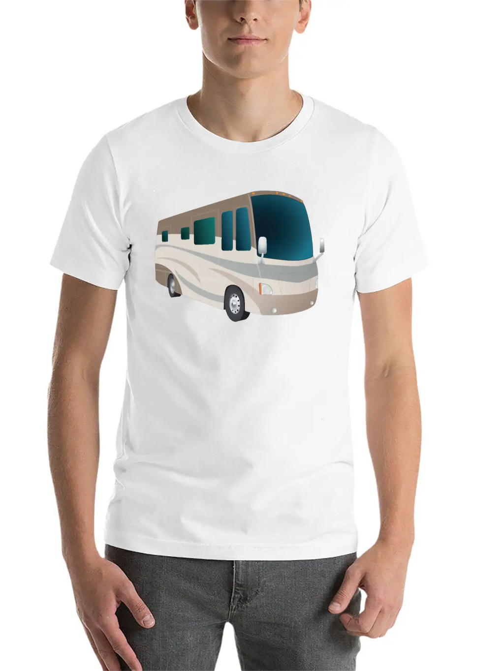 Motorhome Cartoon Breathable Soft Cotton T-Shirt – Timeless Casual Look