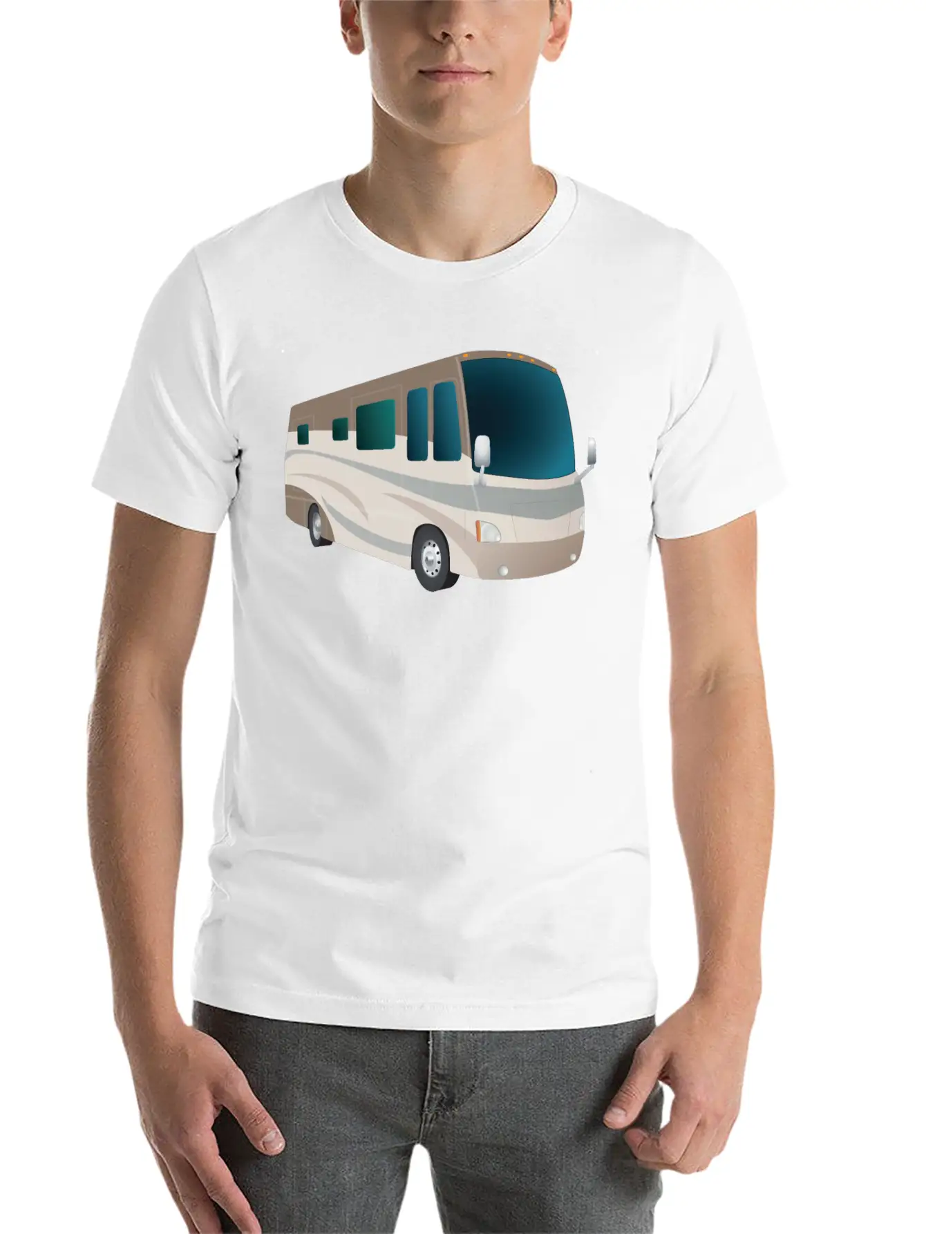 Motorhome Cartoon Breathable Soft Cotton T-Shirt – Timeless Casual Look