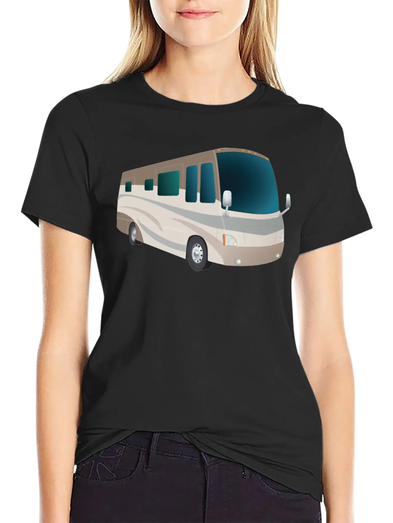 Motorhome Cartoon Breathable Soft Cotton T-Shirt – Timeless Casual Look