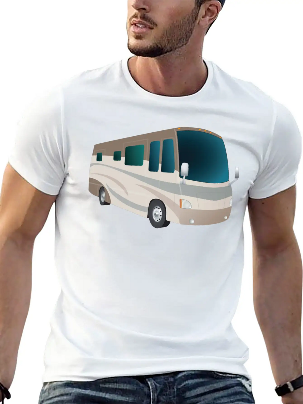 Motorhome Cartoon Breathable Soft Cotton T-Shirt – Timeless Casual Look