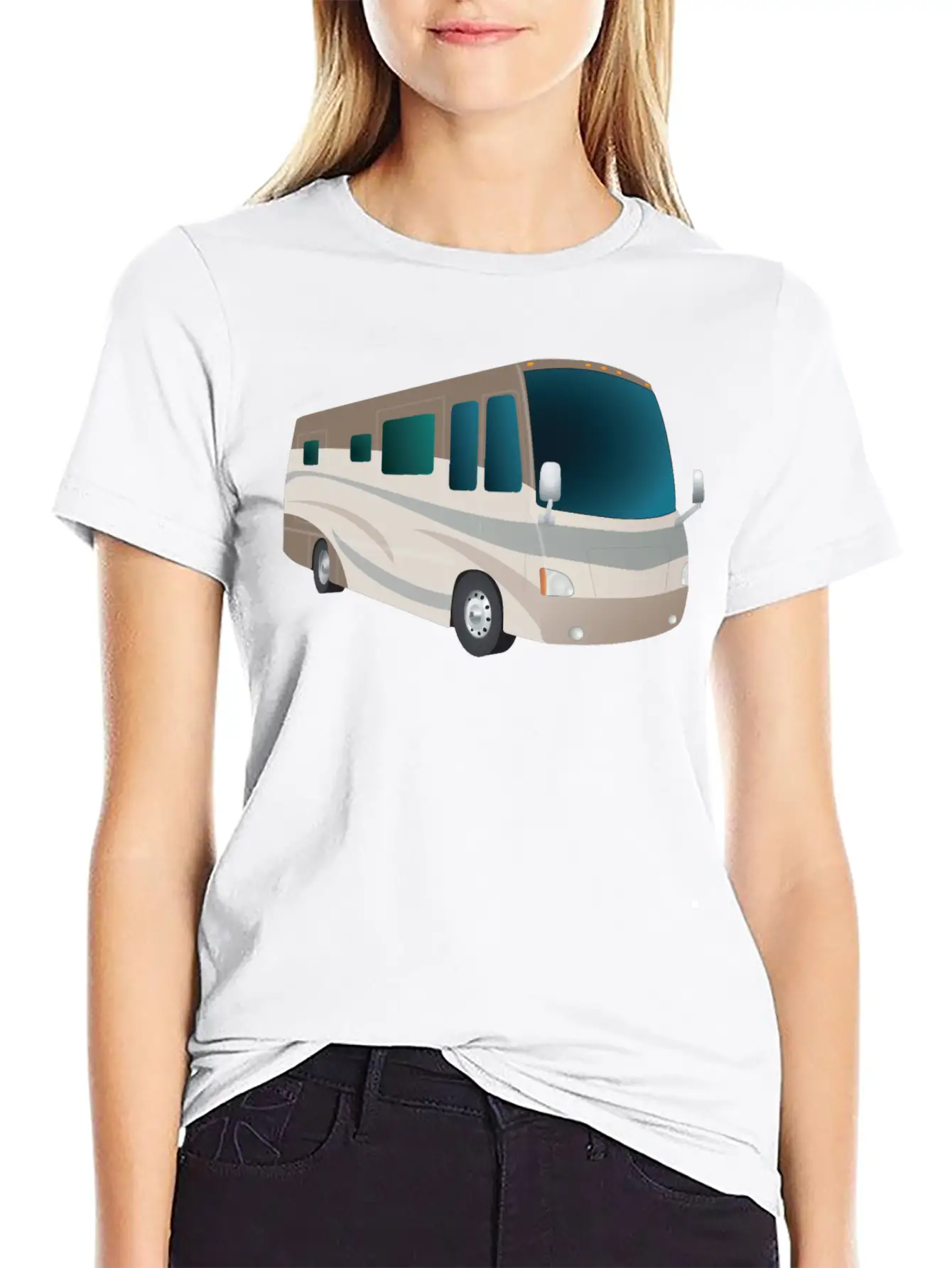 Motorhome Cartoon Breathable Soft Cotton T-Shirt – Timeless Casual Look