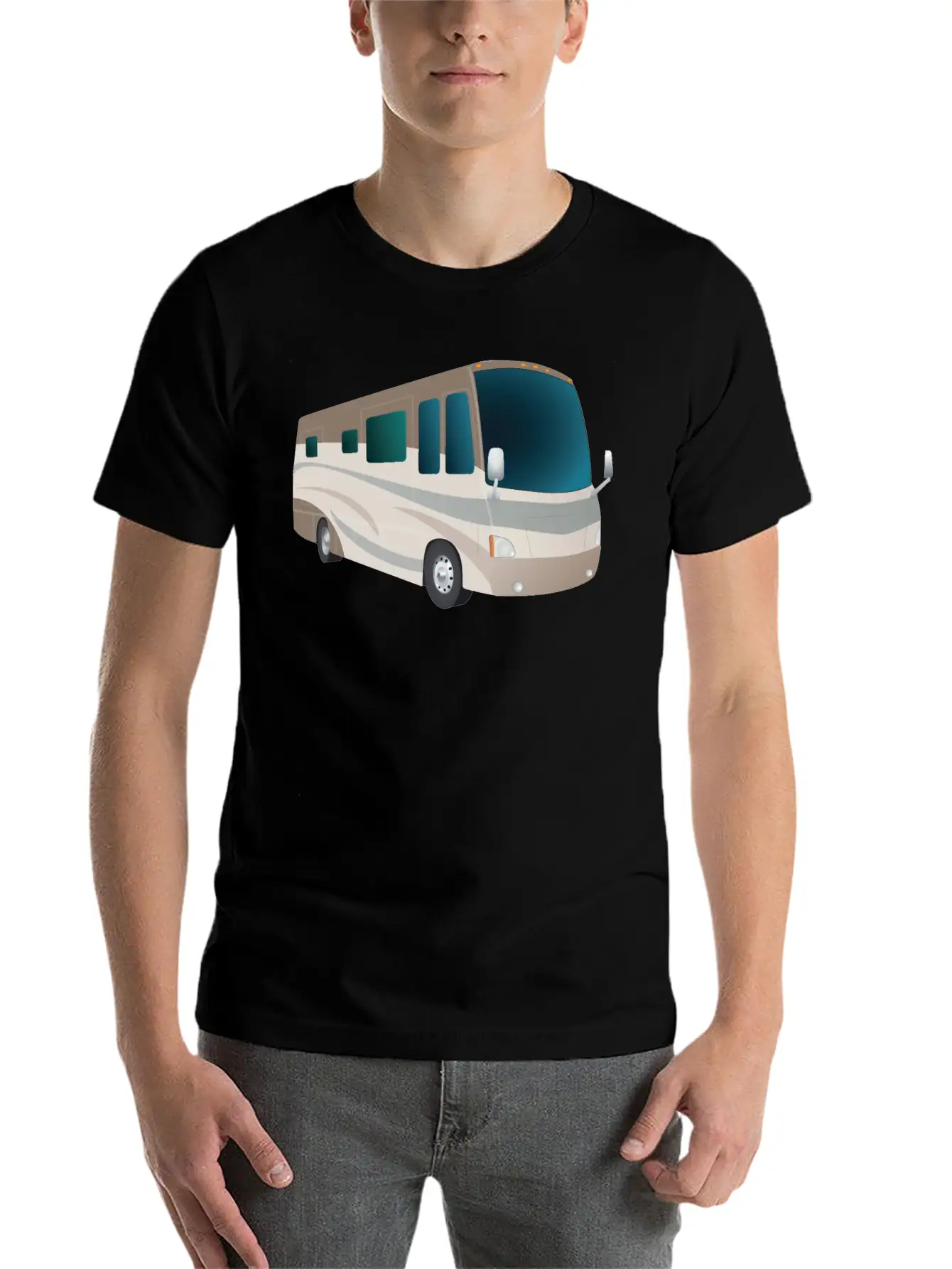 Motorhome Cartoon Breathable Soft Cotton T-Shirt – Timeless Casual Look