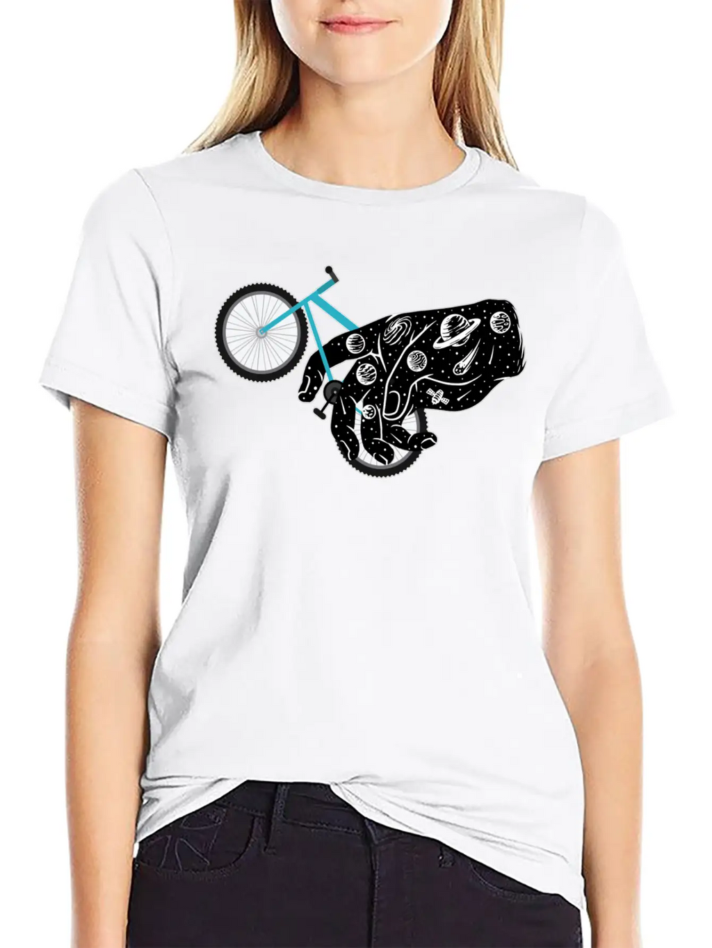 Mountain Bike Galaxy Hand Universe Mtb Bike Wheel Unisex Casual T-Shirt – Clean Design For Daily Comfort