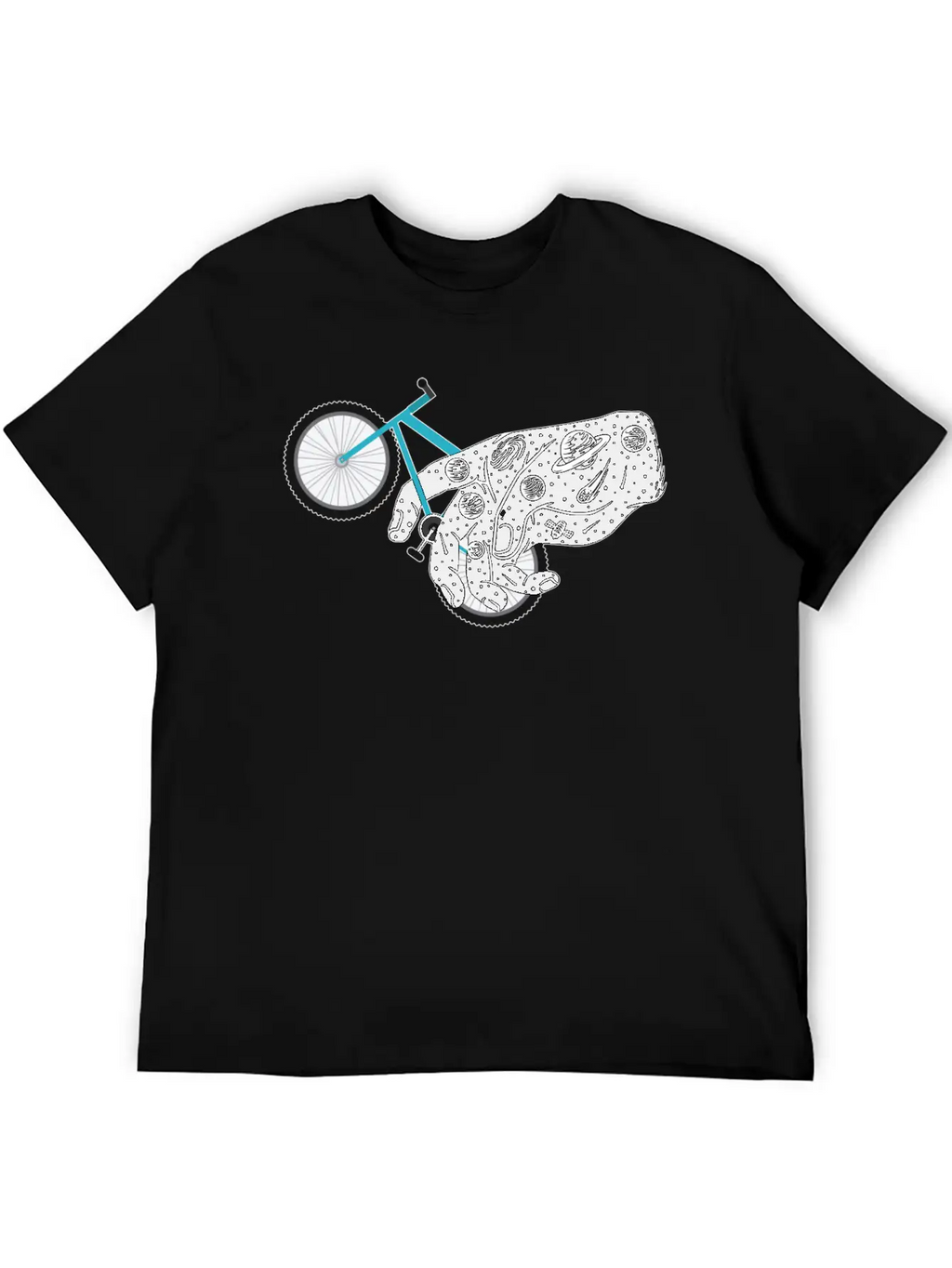 Mountain Bike Galaxy Hand Universe Mtb Bike Wheel Unisex Casual T-Shirt – Clean Design For Daily Comfort
