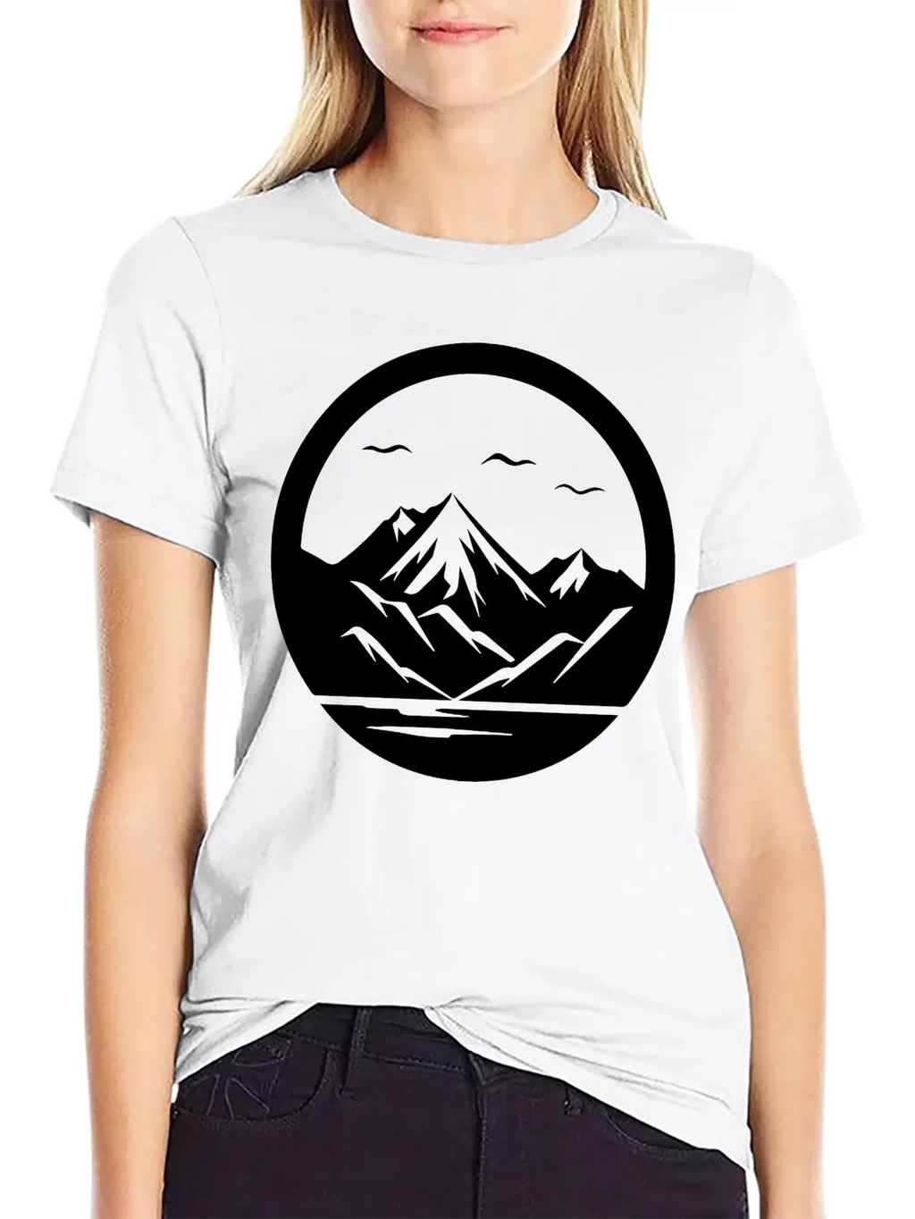 Mountain Logo Essential Cotton Tee For Daily Outfits – Unisex Style