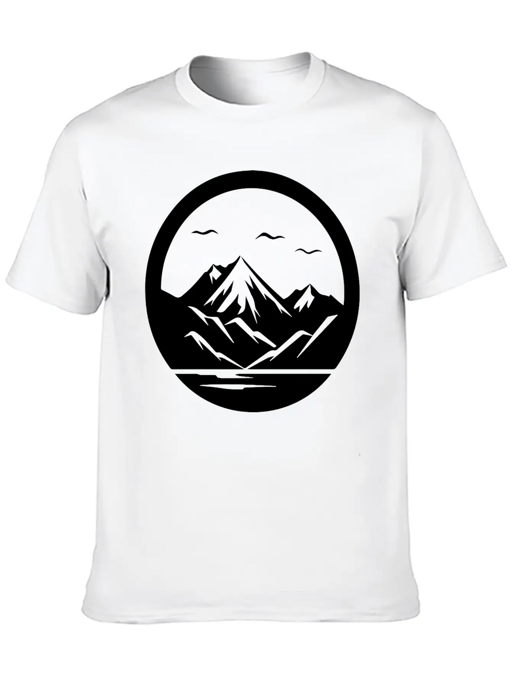 Mountain Logo Essential Cotton Tee For Daily Outfits – Unisex Style