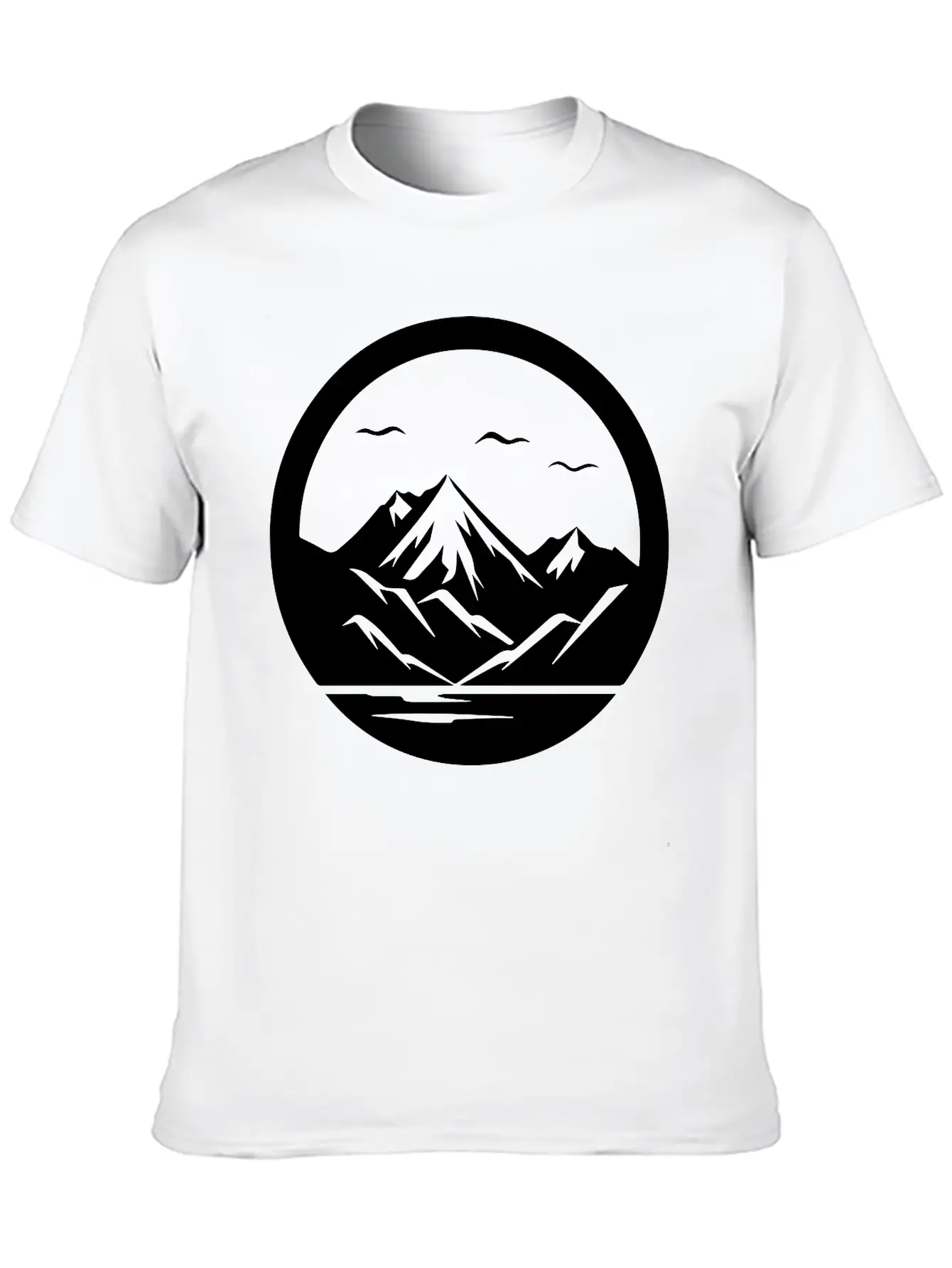 Mountain Logo Essential Cotton Tee For Daily Outfits – Unisex Style