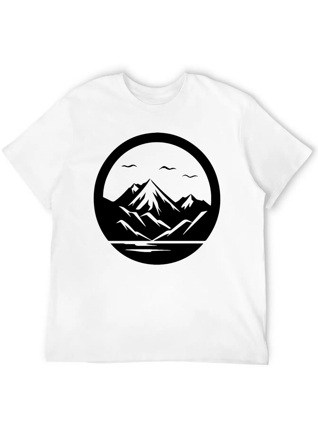 Mountain Logo Essential Cotton Tee For Daily Outfits – Unisex Style