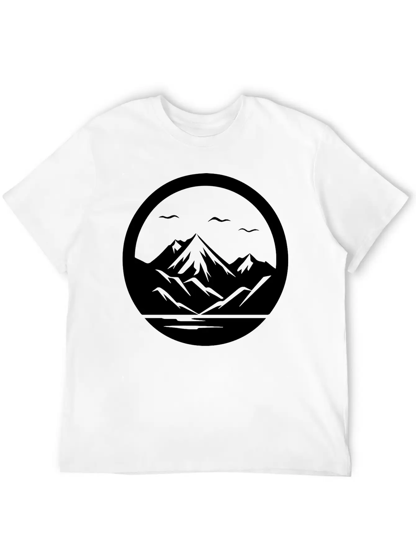 Mountain Logo Essential Cotton Tee For Daily Outfits – Unisex Style